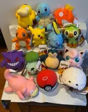 Pokemon Pikachu Snorlax Squirtle Gengar Jigglypuff Psyduck Plush Stuffed Animal