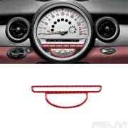 For Mini Cooper 07-10 Red Carbon Fiber Interior Radio Control Cover Trim Sticker (for: Mini)