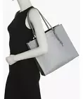 Marc Jacobs The Grind Large Leather Tote Bag Pebbled Leather Rock Grey NWT $450