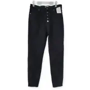 BP. High Rise Skinny Black Exposed Button Fly High Rise Jeans Women Sz 30