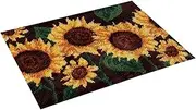 Oshhni 24 x 16 Sunflower Latch Hook Rug Kits Mat Rug Hooking Kits Unfinished Tapestry Needlework for Adults Beginners Kids Craft