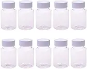 LASSUM 10PCS Empty Plastic Medicine Pill Bottle Container Solid Powder Medicine Chemical Bottles,20ML
