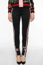 NEW Authentic Gucci Sylvie Web Stripe Floral Stirrup Track Pants Leggings S