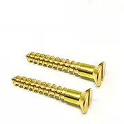 15-100pcs M3.5/ M4/ M5/ M6 Solid Wood Screw Brass Copper Countersunk Slotted Drive Head Self Tapping Screw DIY Working Metal Furniture Accessories(M4x25mm 100pcs)