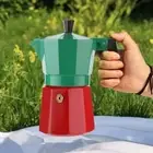 Octagonal Coffee Pot Green&Red Coffee Maker Portable Moka Pot Gift