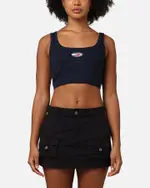[TOMMY JEANS] Tommy Jeans Women's Archive Bralette Crop Top Dark Night Navy - Size L L Dark Night Navy