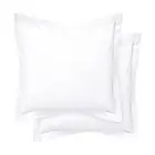 Cotton Metrics Heavy Quality European Square Pillow Shams Set of 2 White 600T...