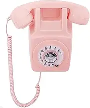 Retro Landline Telephone, Artisam Classic Corded Wall Phone, Vintage Old Fashion Wall Mount Rotary Dial Phone with Redial Function for Home Office Hotel School