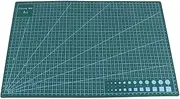 Respicefinem A3 Grid Lines PVC Cutting Mat Self Healing Ideal for Paper Leather Fabric Cutting Blue (Green)