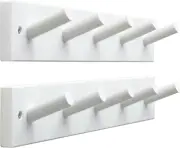 Wooden Wall Mounted Coat Rack,16'' Hole to Hole, 5 Pegs Bamboo Wall Hook for Han