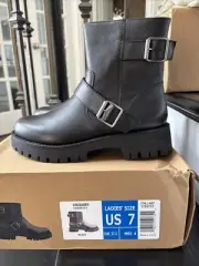 Steve Madden Crusader Lug Boots Black 7 New In Box