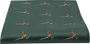 [King & Priory] Dark Green Herringbone Embroidered Pheasant Pocket Square, Handkerchief, Green, One size
