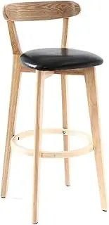Bar Chairs Exquisite Wooden Bar Chair Modern Simple Back High Stool Front Desk Chair Restaurant Island Bench Pub Chair (Color : D)