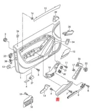 Genuine AUDI Armrest Leather Black/Cloud Grey 8T1867174AIXN (for: Audi)
