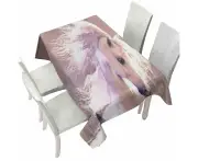 Lovely White Horse Tablecloth