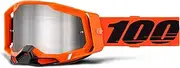 100% Racecraft 2 Goggles - Mountain Bike & Motocross Goggles - Eyewear for Motocross & Mountain Biking - Neon Orange, Mirror Silver Flash Lens