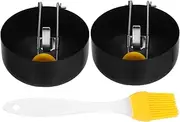 TIDTALEO 2pcs Foldable Non-Stick Egg Mould for Breakfast Sandwiches Griddle Stainless Steel Small Poached Portable Frying Egg Tool