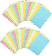 TEHAUX Convenient 50 Sheets 6 Hole Paper Refills Loose Leaf Notebook Core Planner Binder Inserts