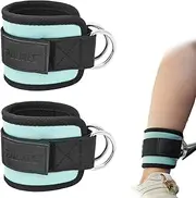 SULIUDAJI Pack of 2 Foot Strap Cable Pull Foot Straps for Fitness Training on Cable Pull Ankle Straps for Women and Men Cyan