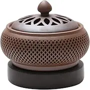 Ceramic Electric Incense Burner,Electronic Aroma Diffuser with Timing Temperature Adjustment,Resin Frankincense Burner,Retro Aroma Accessories Home Decoration Accessories Gifts