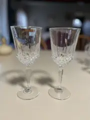 Vintage Cristal D' Arques Durand St Germain Wine Glasses 12 Oz Set Of 2