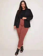AUTOGRAPH - Womens Plus Size 24 Pants Trousers Brown Ankle Length High Waisted