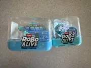 New Zuru Robo Alive ROBO FISH & Turtle Color Changing Robotic Swimming Blue Set