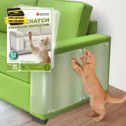 Cat Scratch Furniture Protector,12 Pack Self-Adhesive Single Side Couch Protecto