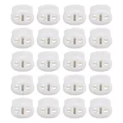 0.7x0.8" Cord Locks, 100 Pack Double Hole Spring End Toggle Stopper, White