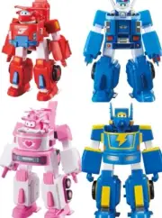 Official Super Wings Transform A Bot Figure Jett Paul Jerome Dizzy Toy Gift Kids