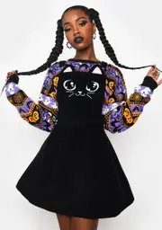 [Trickz N' Treatz] Pawsitively Purrfect Pinafore Dress
