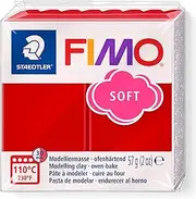 Fimo 8020-2 P Soft Modelling Clay, Oven-Hardening, Christmas Red, 57 g (Pack of 1)