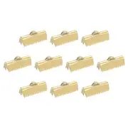 20Pcs Ribbon End Crimp Clamps, 20mm Pinch Cord End Clasps for DIY Making, Gold