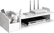 SHTFFW Router Storage Box Wall-Mounted TV Set-top Box WiFi Storage Shelf Shelter Box (Not Including Other Things)