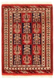 Vintage Hand-Knotted Area Rug 3'4" x 4'10" Traditional Wool Carpet