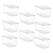 Pack Clear Stackable Storage Bins with Lids,XLarge XL(13"L x 7.4"W x 7"H) 8