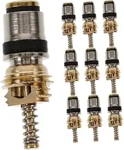 ULTECHNOVO 10pcs Auto Ac Valve Core 3 Replacement for Car Air Conditioning Systems High/Low Pressure Stem Cores for Automotive Parts