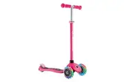 Globber Primo V2 Scooter with Lights and Griptape - Fuchsia / Pastel Pink