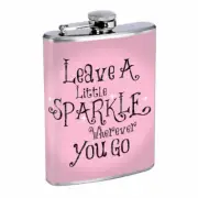 Leave a Sparkle Em1 Flask 8oz Stainless Steel Hip Drinking Whiskey