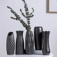 在飛比找樂天市場購物網優惠-現代花瓶黑色水培工藝花瓶客廳裝飾插花擺件