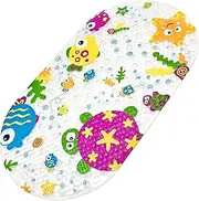 Bath Mats for Tub Kids-Non Slip Bathtub Mat for Kids, Non-Slip Bath Shower Mat Massage Mat Floor Tub Mats for Toddlers Children Baby with Strong Suction Cups 35x15,Clear Sea Animal