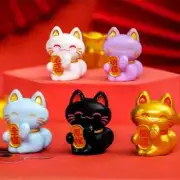 Lucky Feng Shui Cat Maneki Neko Fortune Cat Figurine Collectible Fortune Decor O