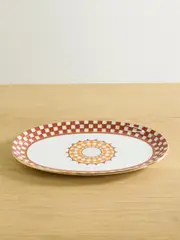 [La DoubleJ] La DoubleJ - Gold-plated Porcelain Platter - Orange - One size One size Orange