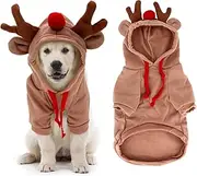 Dog Christmas Outfit, Christmas Pet Clothes Dog Dog Reindeer Costume Hoodie Xmas Jumpers Hoodie Coat Hat Christmas Dog Outfit Winter Coat Cat Dog Clothes for Dogs Puppy Cats(XL)