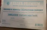 KELLER Driver's Vehicle Inspection Report Pre & Post Trip Triplicate Copy 1 Pc