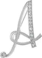 [HLMYER] A Letter Crystal Brooch,Shiny Elegant Brooches for Women uk,Women's Brooches & Pins,Large Alphabet Initial Brooches for Women Teen,Alloy Initial A Letter Broach for Birthday,Christmas, Alloy Steel