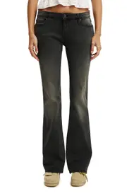 Cotton On Low Rise Bootcut Jean in Muse Black at Nordstrom, Size 2