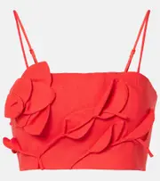 [Farm Rio] Farm Rio Floral-appliqué top AU 14 red