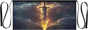[Joitme] Burning Sword Yellow Server Aprons, Apron for Man, Mens Aprons for Cooking, Burning Sword Yellow