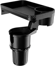 Car Cup Holder Expander with Attachable Tray Multifunctional 2 in 1 Adjustable Vehicle Water Cup Holder 360° Rotating Car Phone Drink Bottle Stand Rack Insert Fit 32-40oz Cups for Bottle Food (Large)
